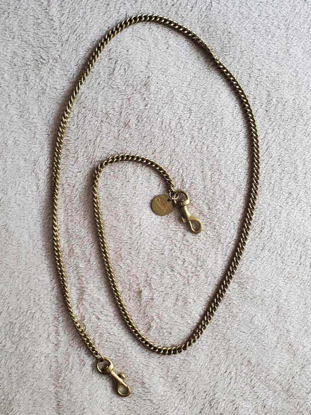 Clare V thin chain crossbody strap in light brass NWT